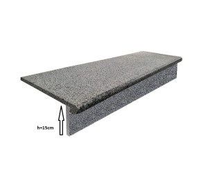 Stopnica Granitowa Ciemnoszara 120x35 cm – Płomieniowana Kapinos 4 cm szary