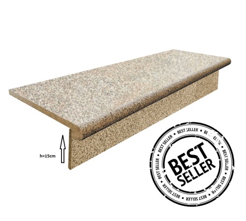 Zestaw Schodowy Granit Tiles G682 120x35/15 cm – Kapinos 4 cm Beżowy