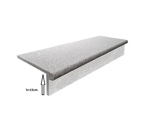 Zestaw Schodowy Granit Tiles G603 135x35/15 cm – Płomieniowany / Polerowany szary