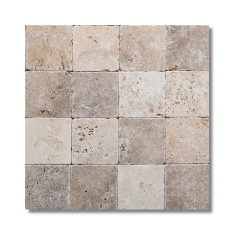 Płytka Trawertyn Tiles Blend Mix 10x10x1 cm – Bębnowana beżowa