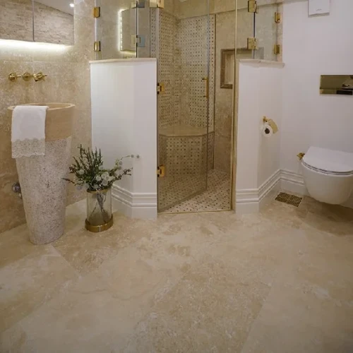 Tile płytki trawertyn Light Medium VC Niewypełniony Szlifowany 120x60x2 cm beżowy