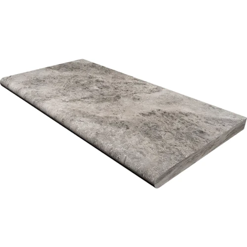 Stopnica Trawertyn Silver Latte 135x35x3 cm – Bullnose beżowy