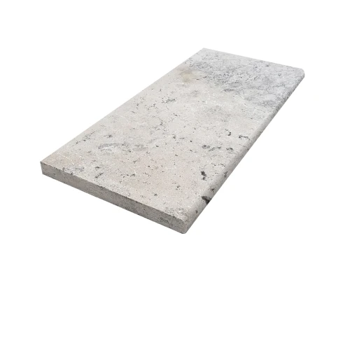 Kamień Brzegowy Trawertyn Tiles Silver Latte 120x30x8 cm – Blok Basenowy beżowy