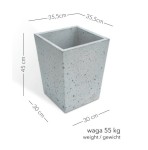 Donica betonowa Pater 35,5x35,5x45 cm – Szara (Mała Zwężana)
