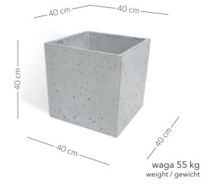 Donica betonowa Pater 40x40x40 cm – Szara (Sześcian)