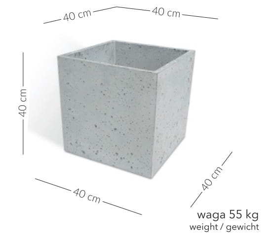 Donica betonowa Pater 40x40x40 cm – Szara