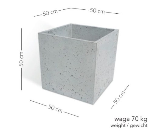 Donica betonowa Pater 50x50x50 cm – Szara