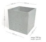 Donica betonowa miejska Pater 100x100x100 cm – Szara