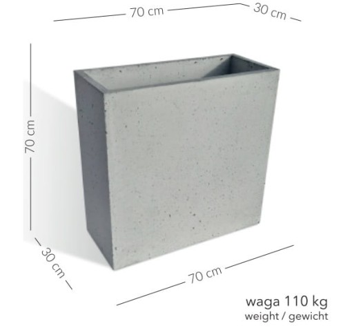 Donica betonowa Pater 70x30x70 cm – Szara