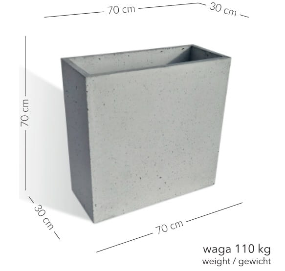 Donica betonowa Pater 70x30x70 cm – Szara