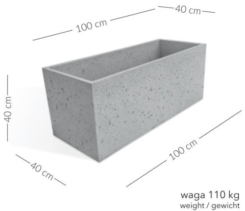 Donica betonowa Pater 40x40x100 cm – Szara
