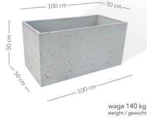 Donica betonowa Pater 50x50x100 cm – Szara 