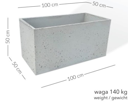 Donica betonowa Pater 50x50x100 cm – Szara
