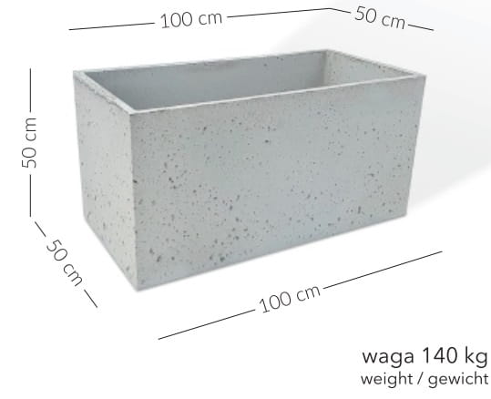 Donica betonowa Pater 50x50x100 cm – Szara
