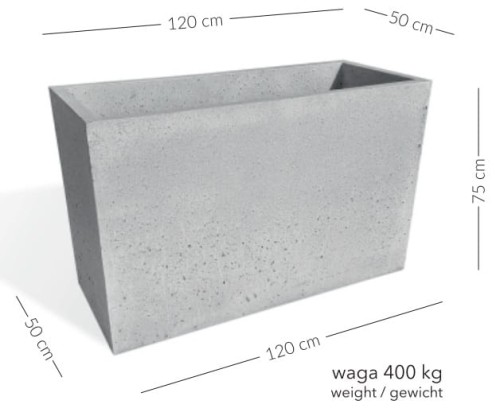 Donica betonowa miejska Pater 100x80x100 cm – Szara