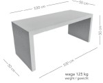 Ławka betonowa ogrodowa Pater 100x50x50 cm – Szara (Beton Architektoniczny)