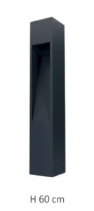 Lampa ogrodowa stojąca słupek Pater M 60 cm – Czarna (GU10, IP44)