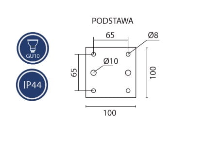Pater oświetlenie ogrodowe model M 80 cm czarny
