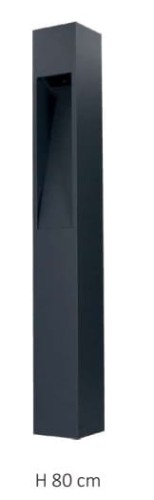Lampa ogrodowa stojąca słupek Pater M 80 cm – Czarna