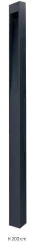 Lampa ogrodowa stojąca maszt Pater M 200 cm – Czarna