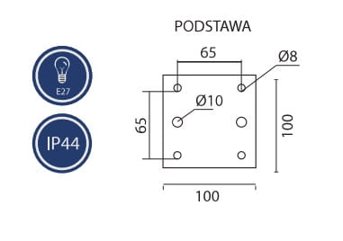 Pater oświetlenie ogrodowe model S 75 cm czarny