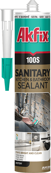 Silikon Sanitarny Akfix 100S Biały 310ml – 100% Silikon Przeciwgrzybiczny do Łazienki