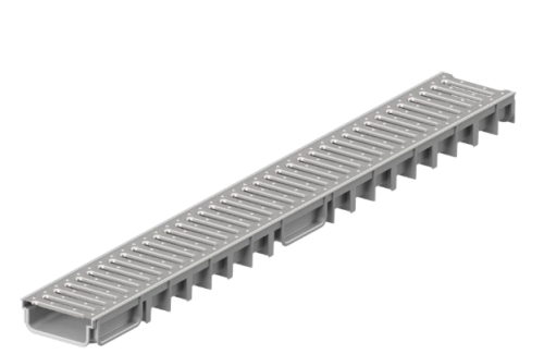Kanał Odwodnieniowy Niski ACO Easyline 5cm Szary – Ruszt Ocynkowany (P330202)