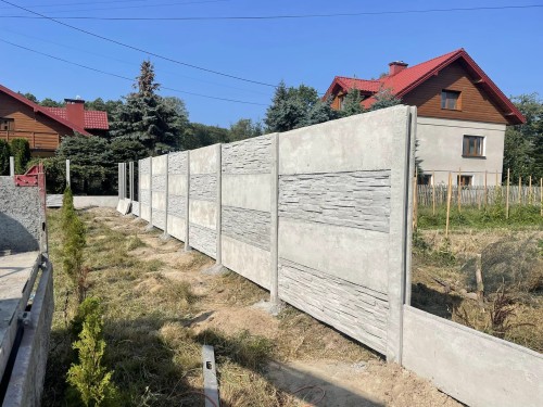 Płyta ogrodzeniowa betonowa Podwójna Deska Hajduk 200x50x5 cm Szary
