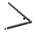 Narożnik z rusztem ACO Slimline 16x16x10,6 cm Srebrny
