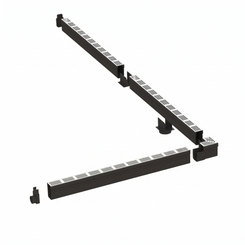Narożnik z rusztem ACO Slimline 16x16x10,6 cm Srebrny
