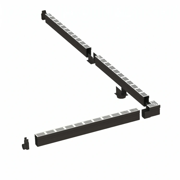Narożnik z rusztem ACO Slimline 16x16x10,6 cm Srebrny