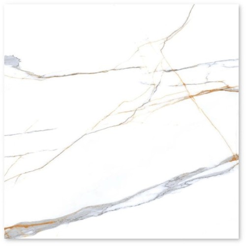 Płytka Gresowa TilesMarble Grey Gold 60x60 cm – Satynowa biało-złota
