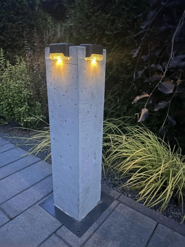 Lampa ogrodowa betonowa Hajduk 15x15x65 cm Szary