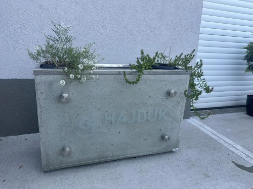 Donica betonowa personalizowana Hajduk 100x30x65 cm Szary