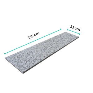 Stopnica Granitowa Bianco Sardo 135x33x2 cm – Płomieniowana Antypoślizgowa