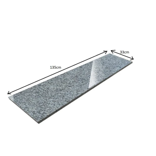 Parapet / Stopnica Granitowa Bianco Sardo 135x33x2 cm – Polerowana Biało-Szara