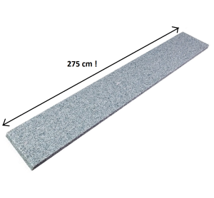 Stopnica Granitowa Szara 275x30x2 cm – Płomieniowana Długa Płyta