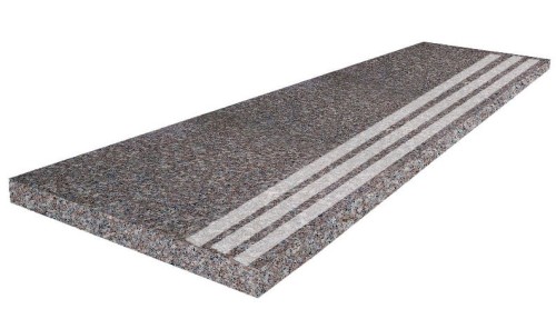 Stopnica Granitowa Brązowa 100x35x2 cm – Polerowana z paskami antypoślizgowa