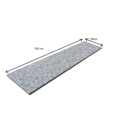 Stopnica Granitowa Bianco Sardo 150x33x2 cm szara – Płomieniowana Antypoślizgowa