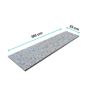 Stopnica Granitowa Bianco Sardo 180x33x2 cm szara – Płomieniowana XXL