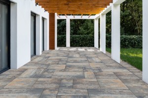 Płyta brukowa Pater Amber 6 cm – Wapień Muszlowy (Na Podjazd / Beżowy Mix)