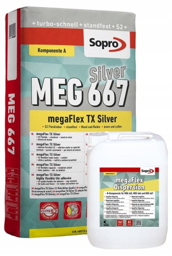 Sopro MEG 667 silver - dwuskładnikowy szybkowiążący klej wysokoelastyczny S2