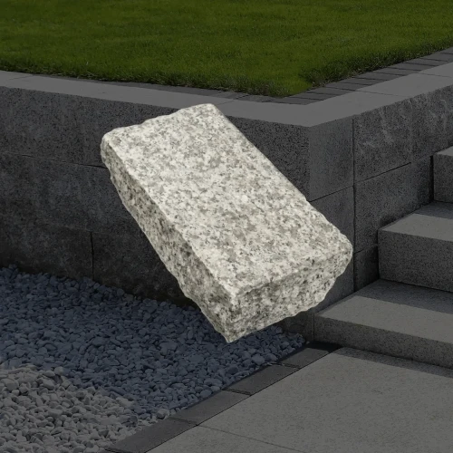 Kostka granitowa G602 płomieniowana-łupana 20x10x5 cm