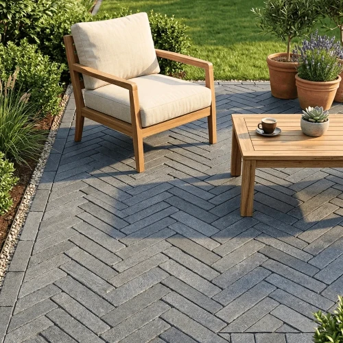 Kostka brukowa Kadappa Black Limestone Bębnowany 5x20x5 cm - naturalny wapień