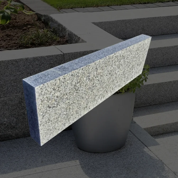 Obrzeże granitowe 6x20 cm, dł. 80-120 cm - opornik z górą płomieniowaną