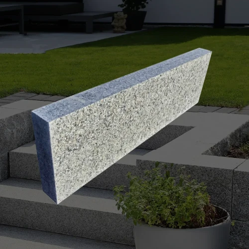 Obrzeże granitowe 8x25 cm, długość 80-120 cm, góra płomieniowana