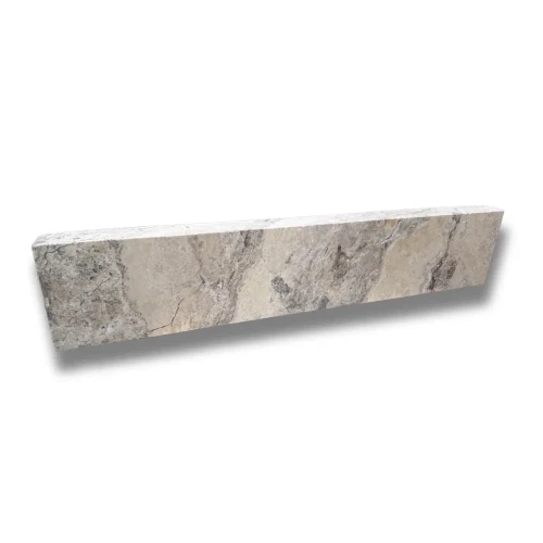 Trawertyn Obrzeże Silver Latte Greige Bębnowany Szlif 100x20x6 | Opornik – zdjęcie 2