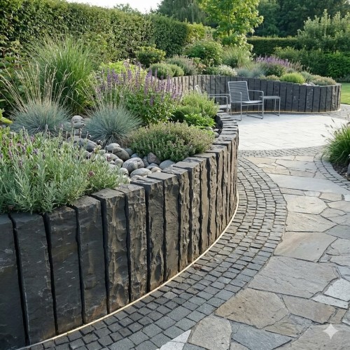 Ogrodowa Palisada Łupana G690 Bazalt Black 50x10x10 cm - smukły akcent z bazaltu