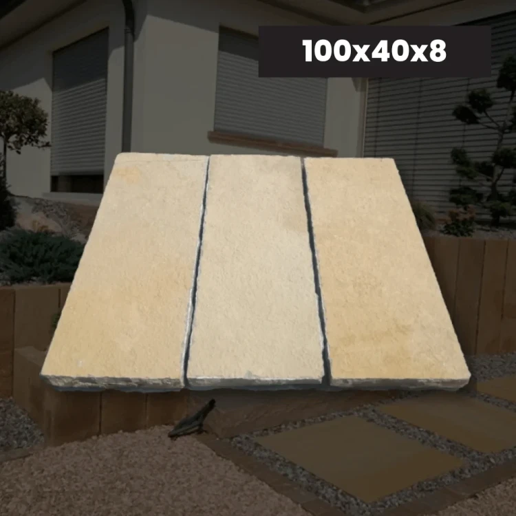 Palisada | Opornik Wapienne Tandur Yellow Limestone 100x40x8 cm – zdjęcie 2