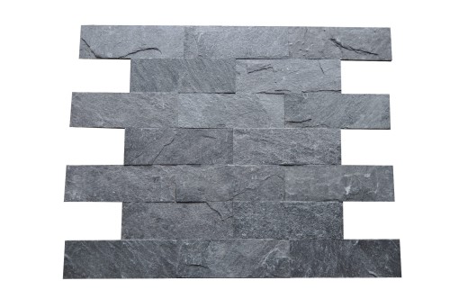 Kamień Elewacyjny Kwarcyt Tiles Silver Grey Brick 10x30 cm – Łupany szary